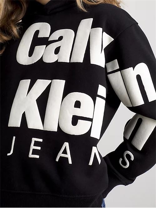 blown-up logo fleece hoodie CALVIN KLEIN JEANS | IB0IB01860BEH